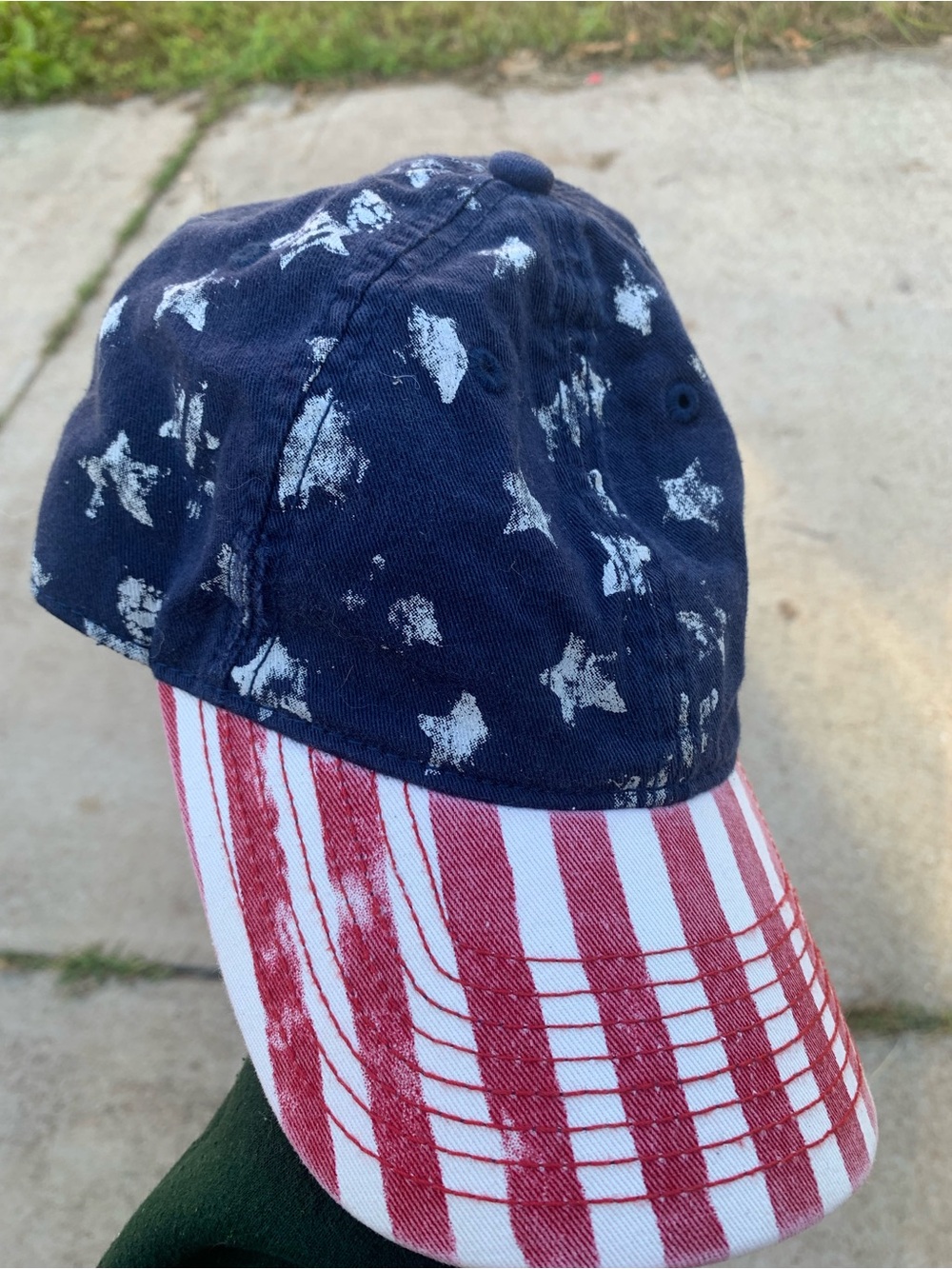 Lucky Brand Distressed USA Flag Stars & Stripes Baseball Cap Hat American - Picture 2 of 5
